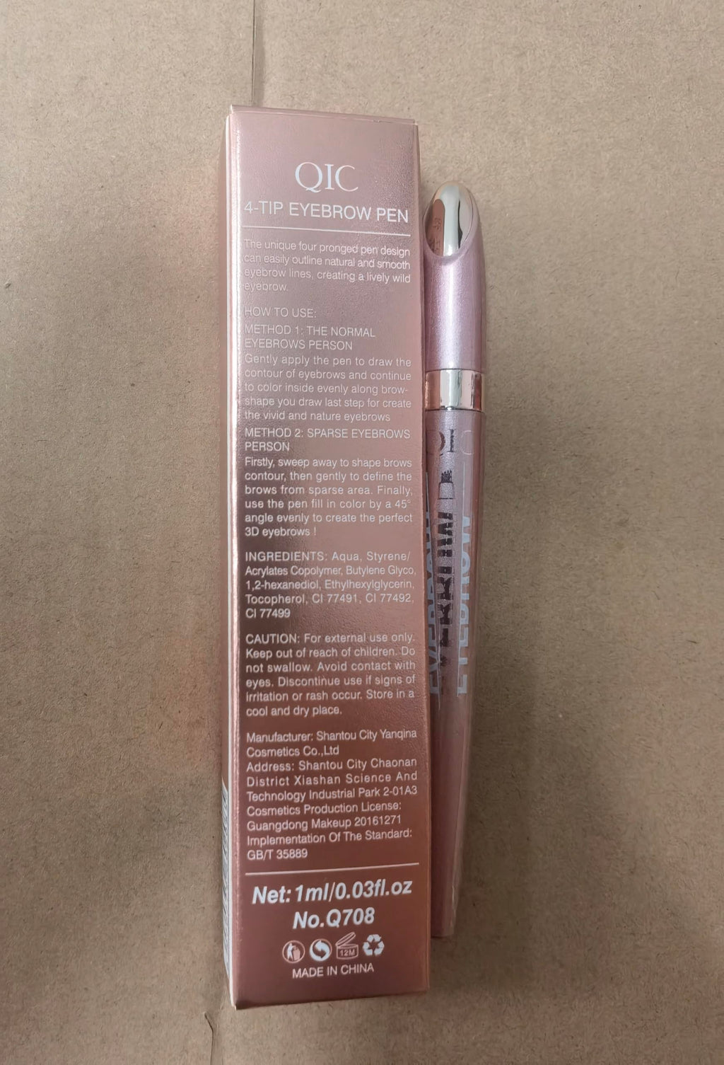Liayozl Magic Eyebrow Pencil - Waterproof 4-Fork Tip for Natural Hair-Like Brows (Dark Brown)