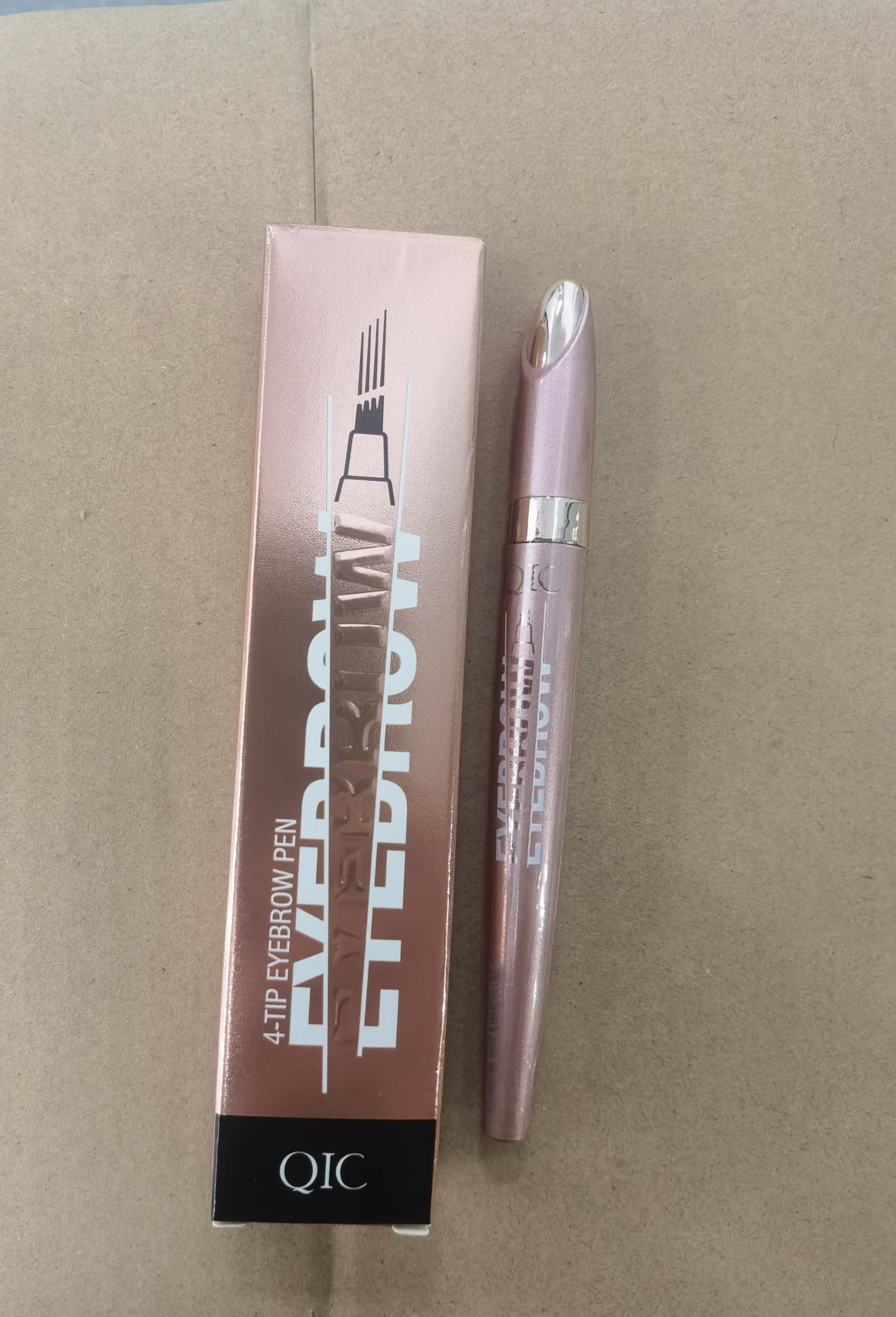 Liayozl Magic Eyebrow Pencil - Waterproof 4-Fork Tip for Natural Hair-Like Brows (Dark Brown)