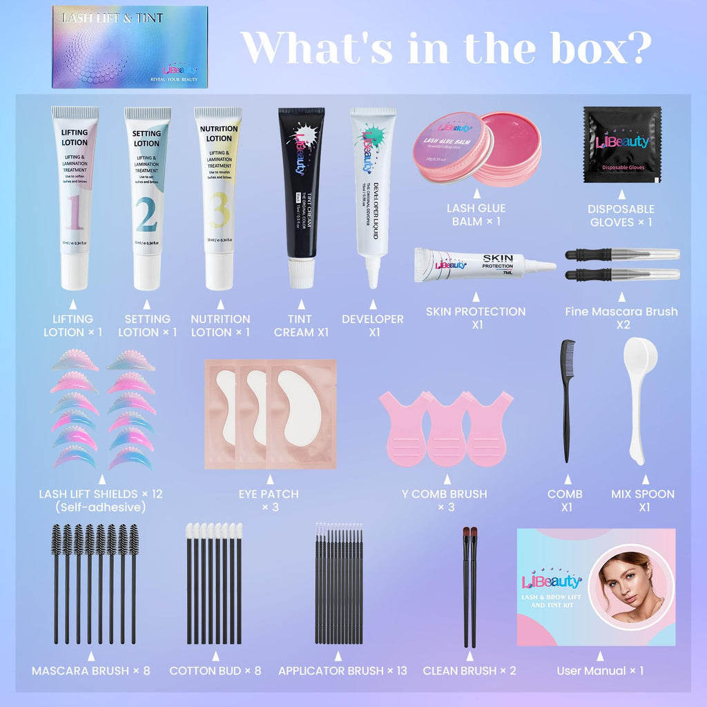 Libeauty Lash Lift & Black Color Kit — 4-in-1 Eyelash Perm & Brow Lamination at Home