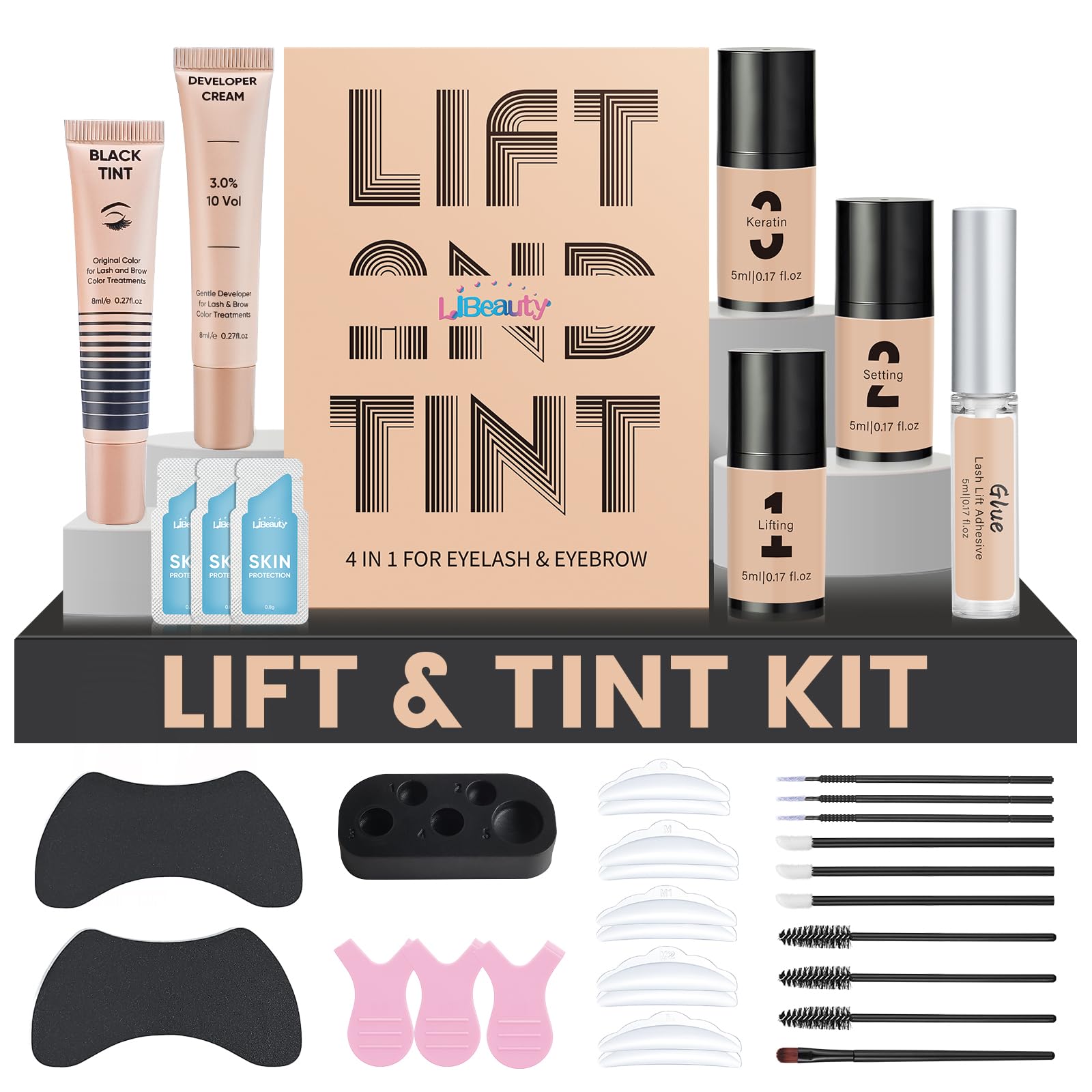 Libeauty Lash Lift & Color Kit — Brow Lamination, Full Tool Set, Vacuum Pump, Beginner Friendly