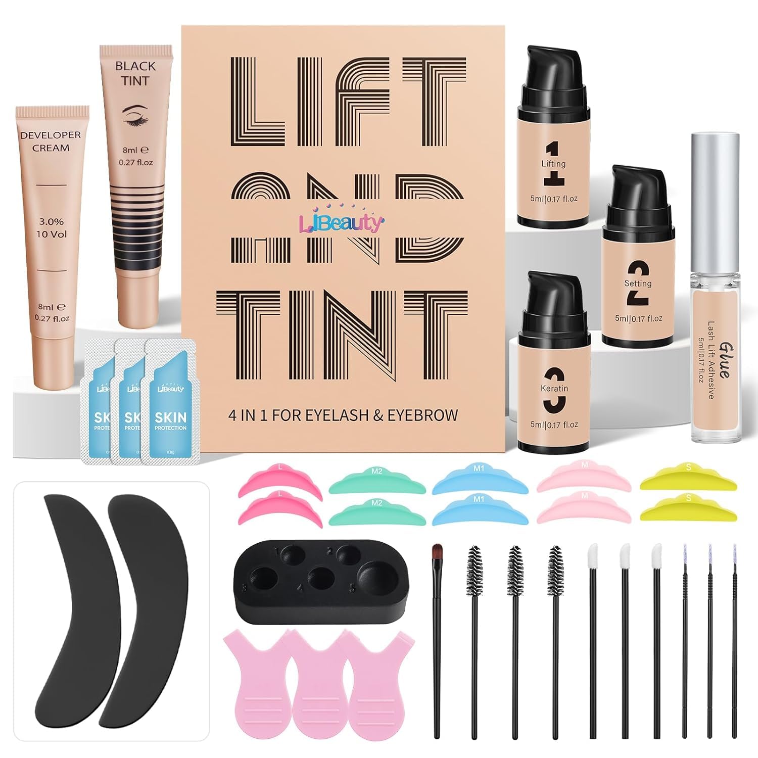 Libeauty Lash Lift & Color Kit with Brow Lamination – DIY Lash Perm at Home