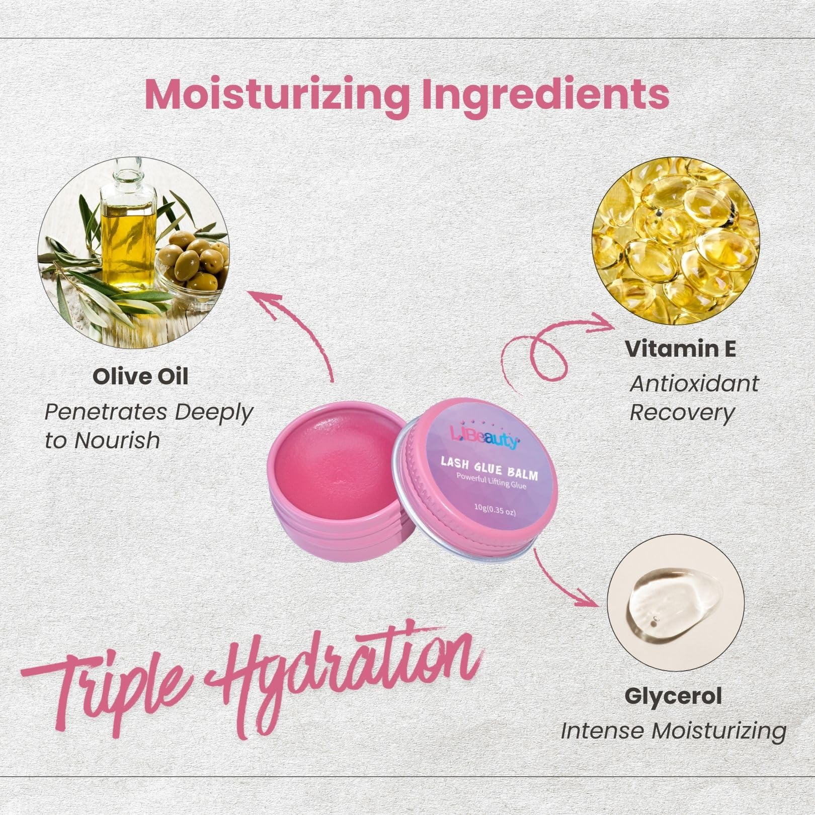 Libeauty Lash Lift Glue Balm 10g – Easy Adjustment, Strong Hold, Rose Scent