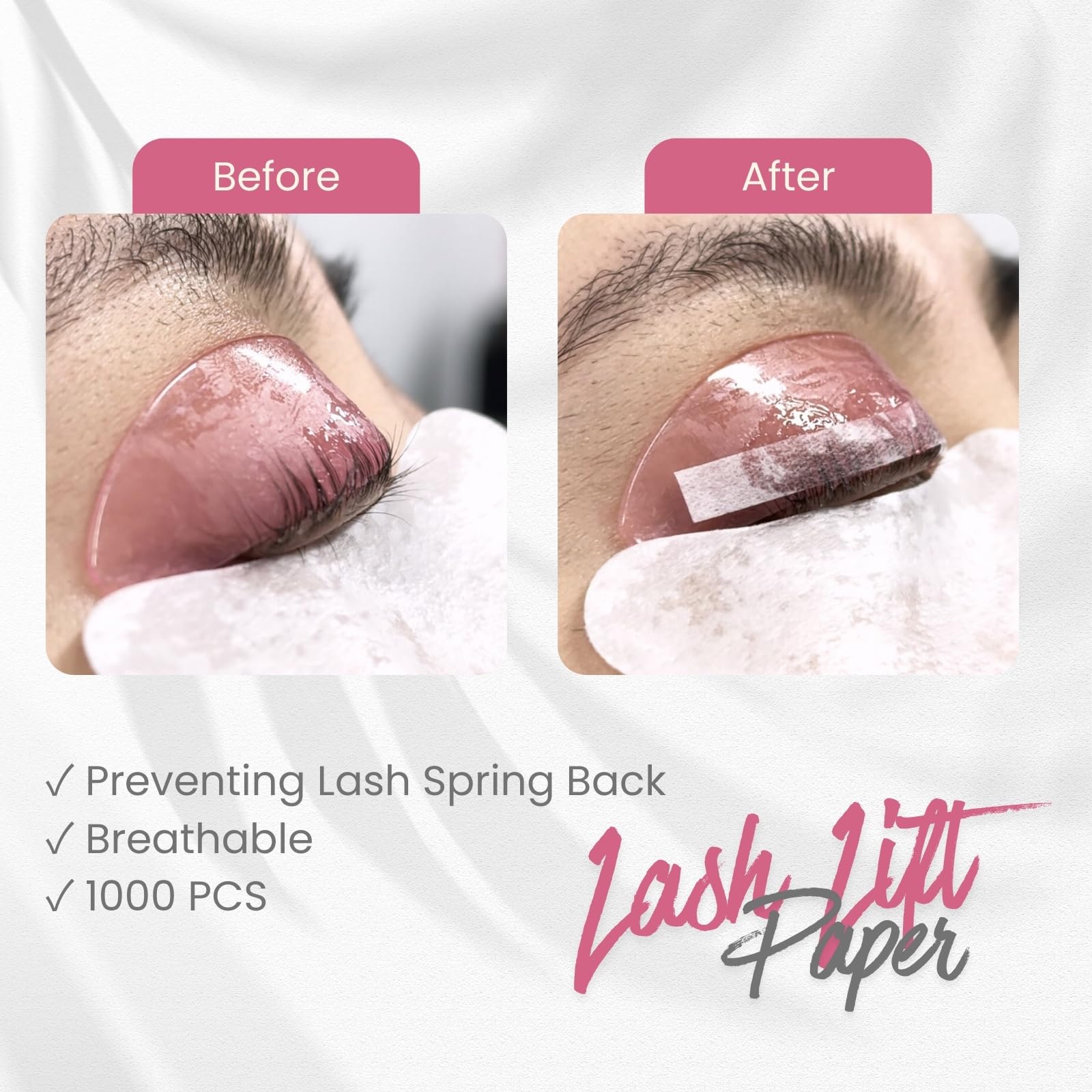 Libeauty Lash Lift Papers Strips 1000PCS – 3/5/7mm Disposable Lash Lift Papers (White)