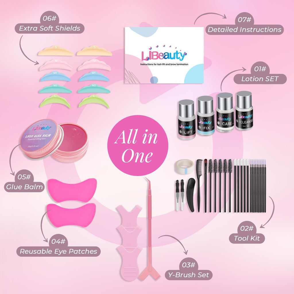 Libeauty Lash Lift Kit with Upgraded Glue Balm — Salon-Quality Lash & Brow Kit