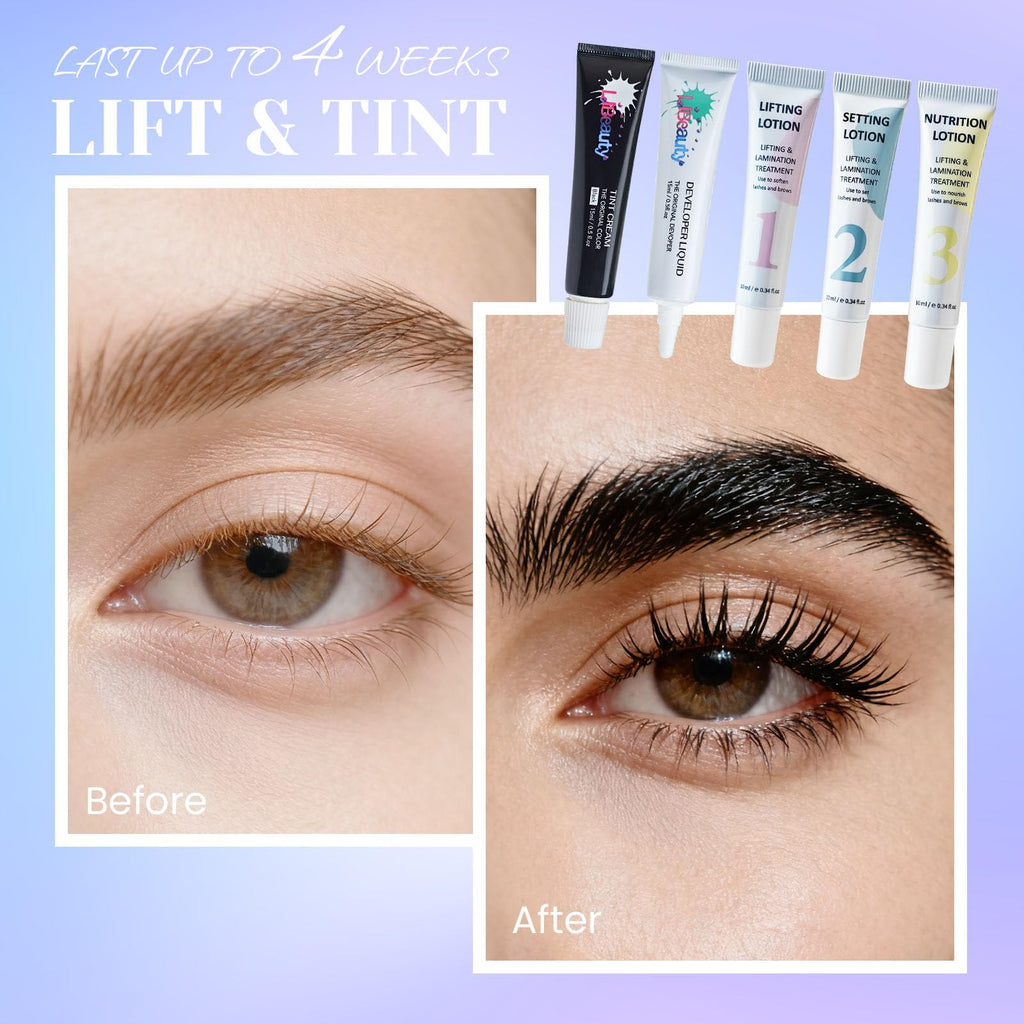 Libeauty Lash Lift & Black Color Kit — 4-in-1 Eyelash Perm & Brow Lamination at Home