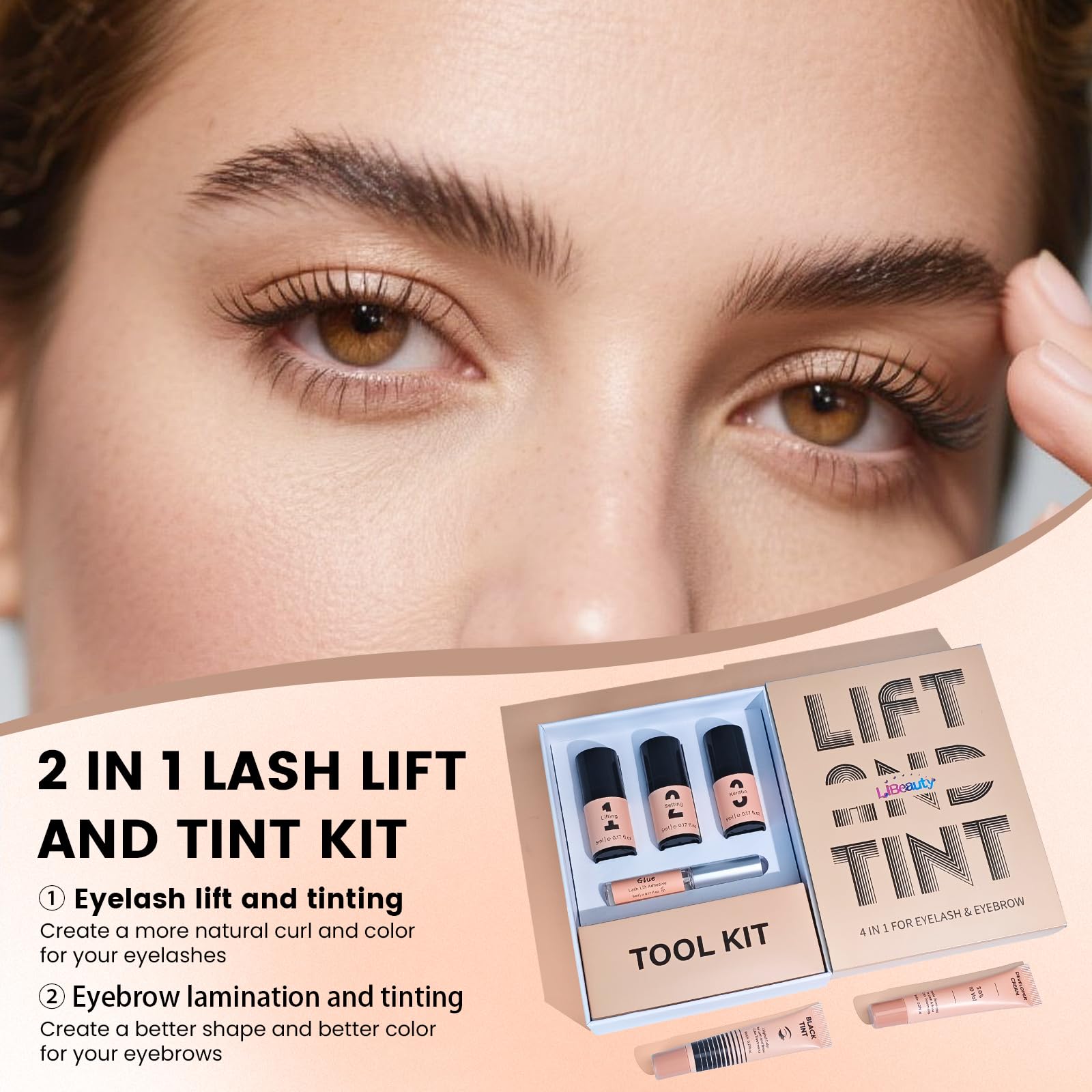 Libeauty Lash Lift & Color Kit — Brow Lamination, Full Tool Set, Vacuum Pump, Beginner Friendly