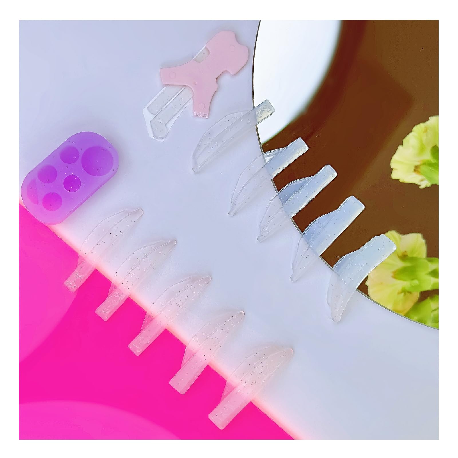 Liber Beauty Lash Lift Rods Kit Glitter Shields – 5 Size LU Curl, Glueless Lash Perm Shield