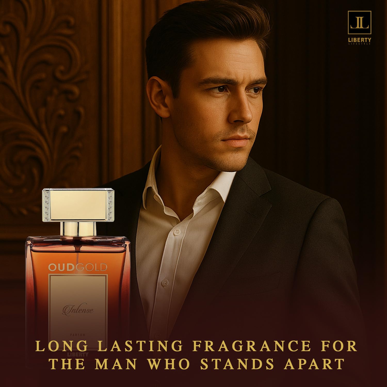 Liberty Luxury OudGold Intense Parfum for Men – Long-Lasting Woody Scent, 100ml