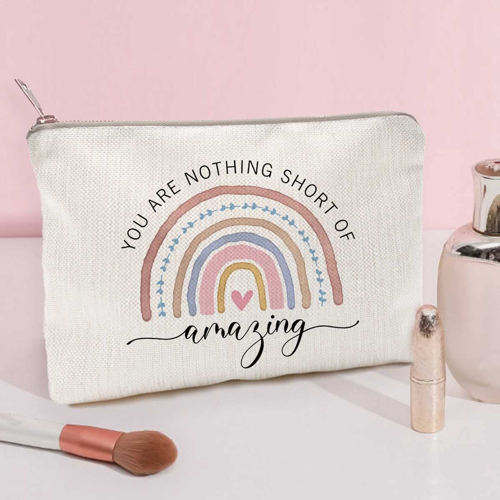 LICOBG You Are Nothing Short Of Amazing Rainbow Makeup Case | Gift for Best Friend