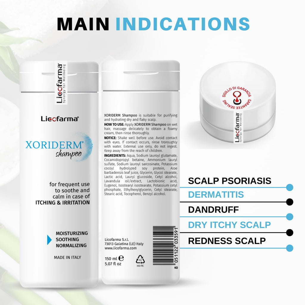 Licofarma Xoriderm Shampoo – Psoriasis & Dandruff Care, Natural Scalp Relief | 5.07 fl oz