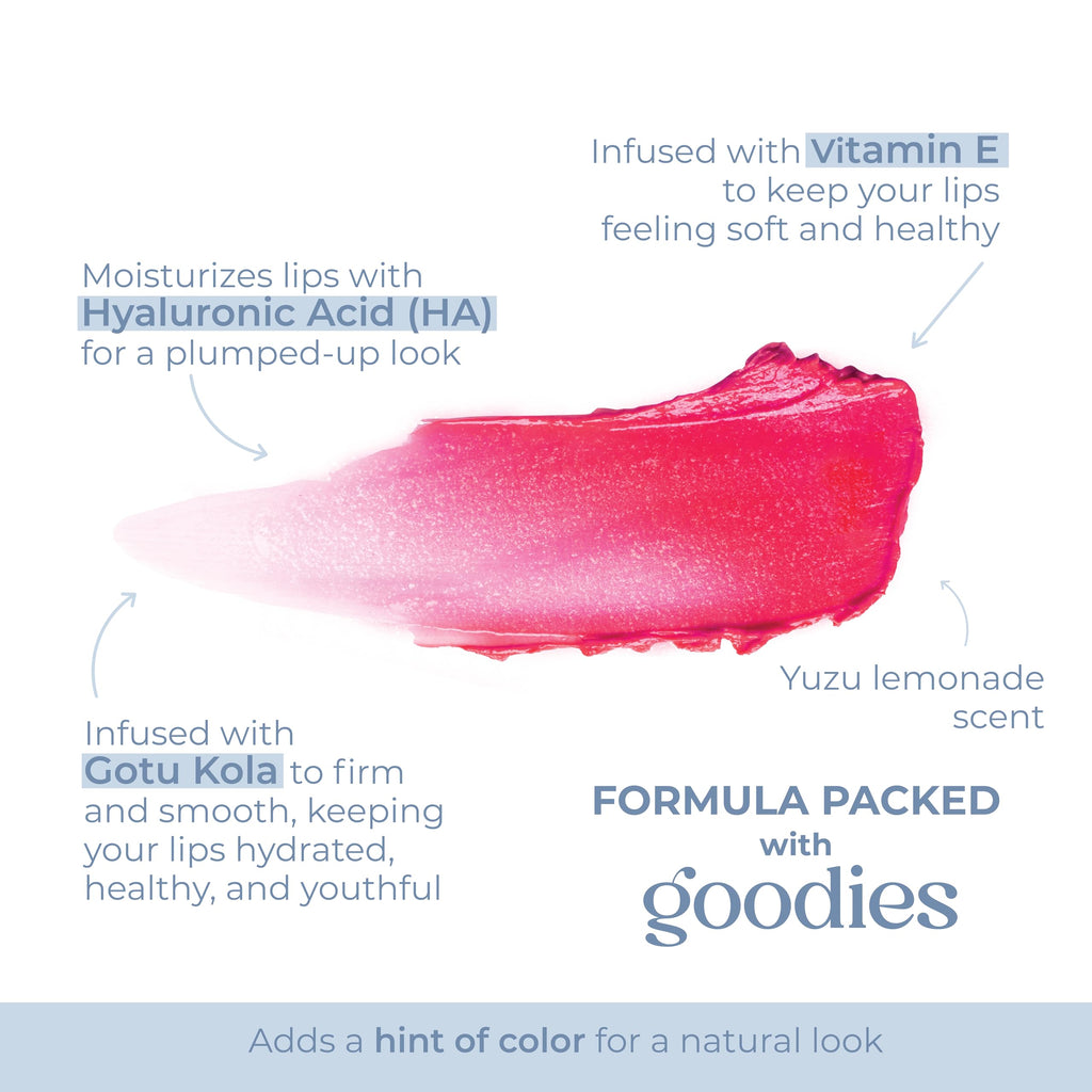 Lido Lips Tinted Lip Balm Rosy Bloom | Hydrating Buildable Color with HA & Vitamin E