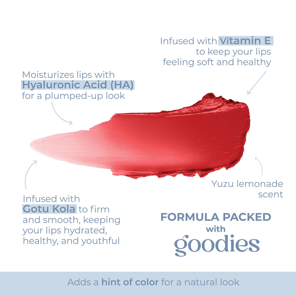 Lido Lips Tinted Lip Balm Ruby Rouge – Buildable Color + Hydration
