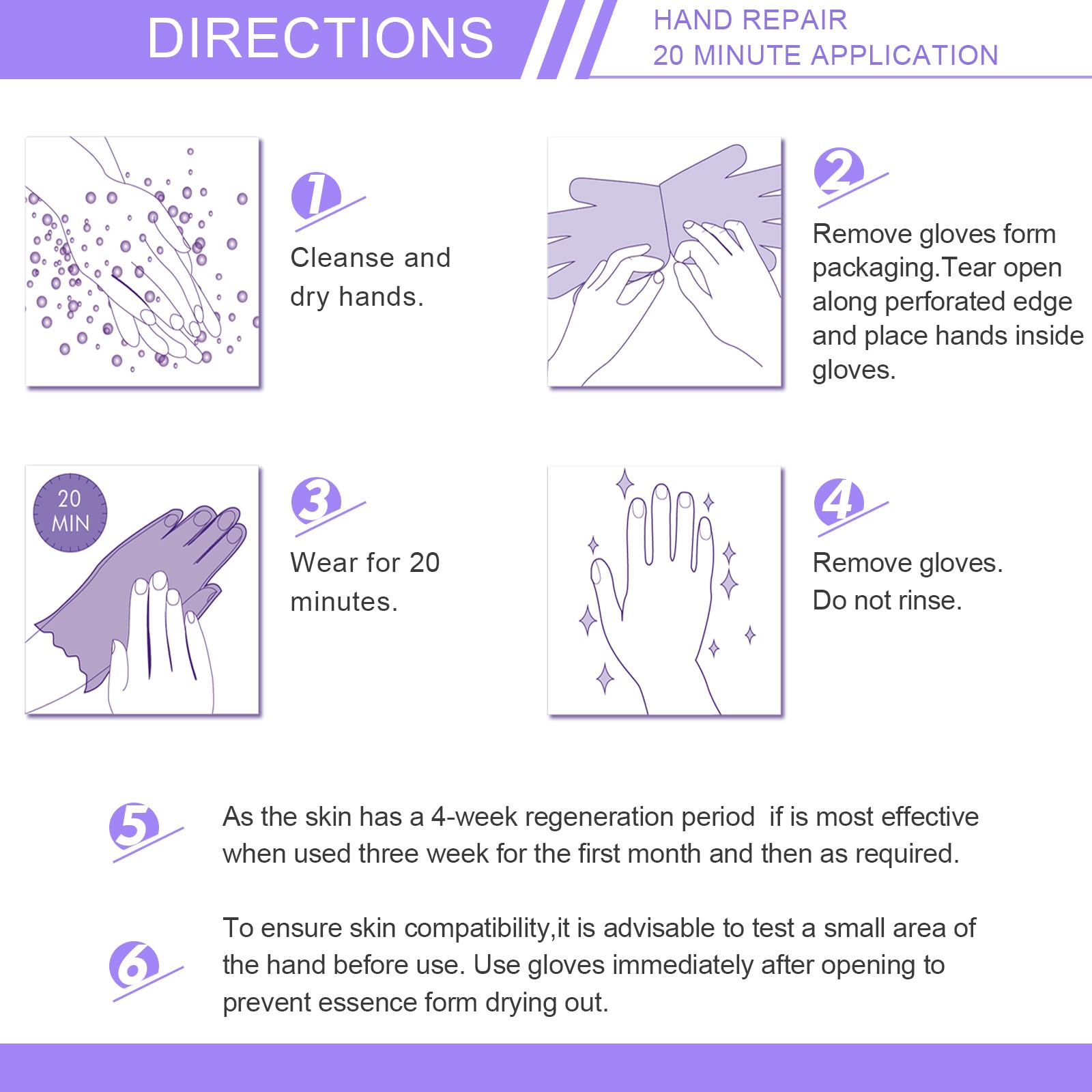 Liefiet Hand Peel Mask Moisturizing Gloves 5-Pack – Hydrating Hand Masks