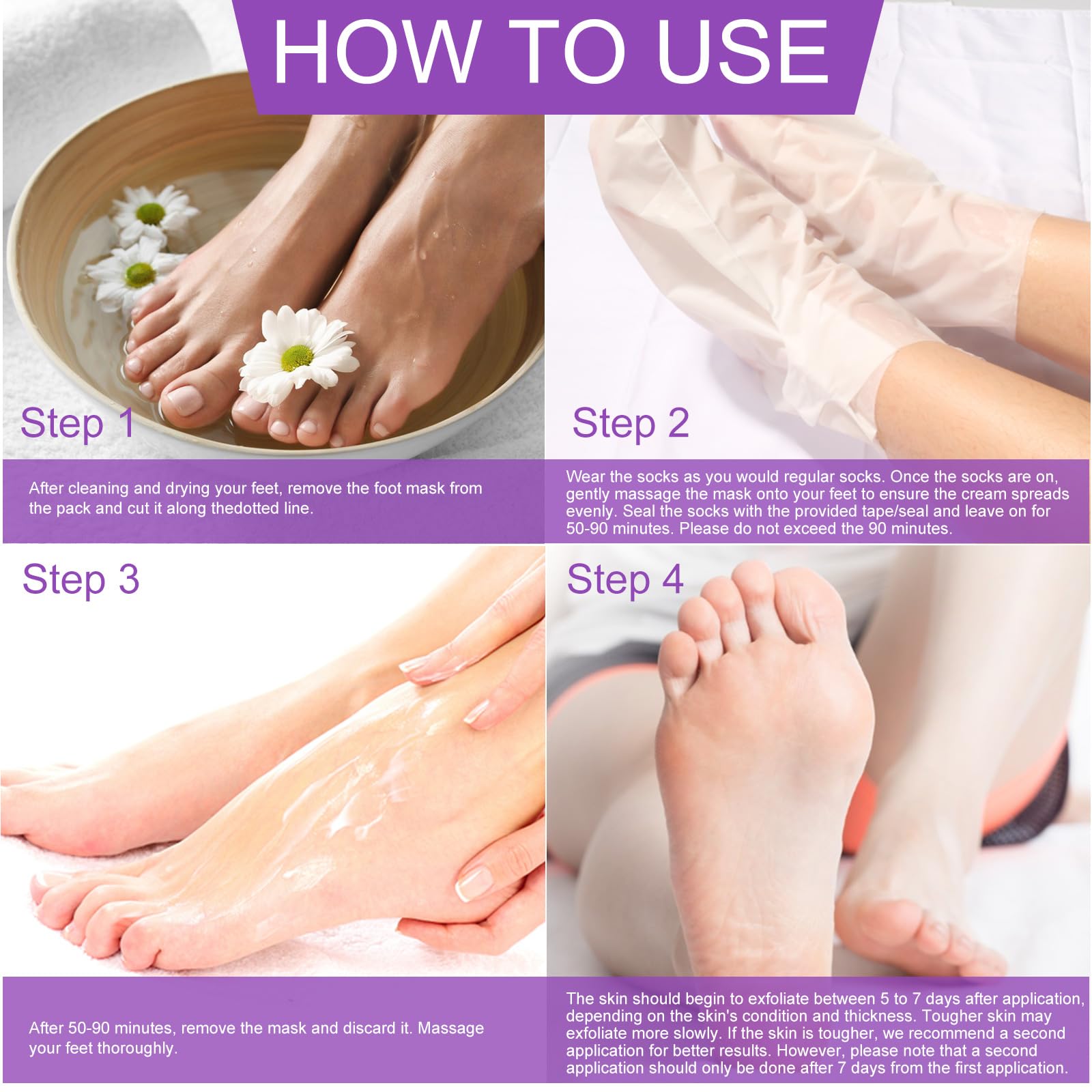Liefiet Lavender Foot Peeling Mask 5 Pack – Exfoliate, Hydrate, Soft Feet