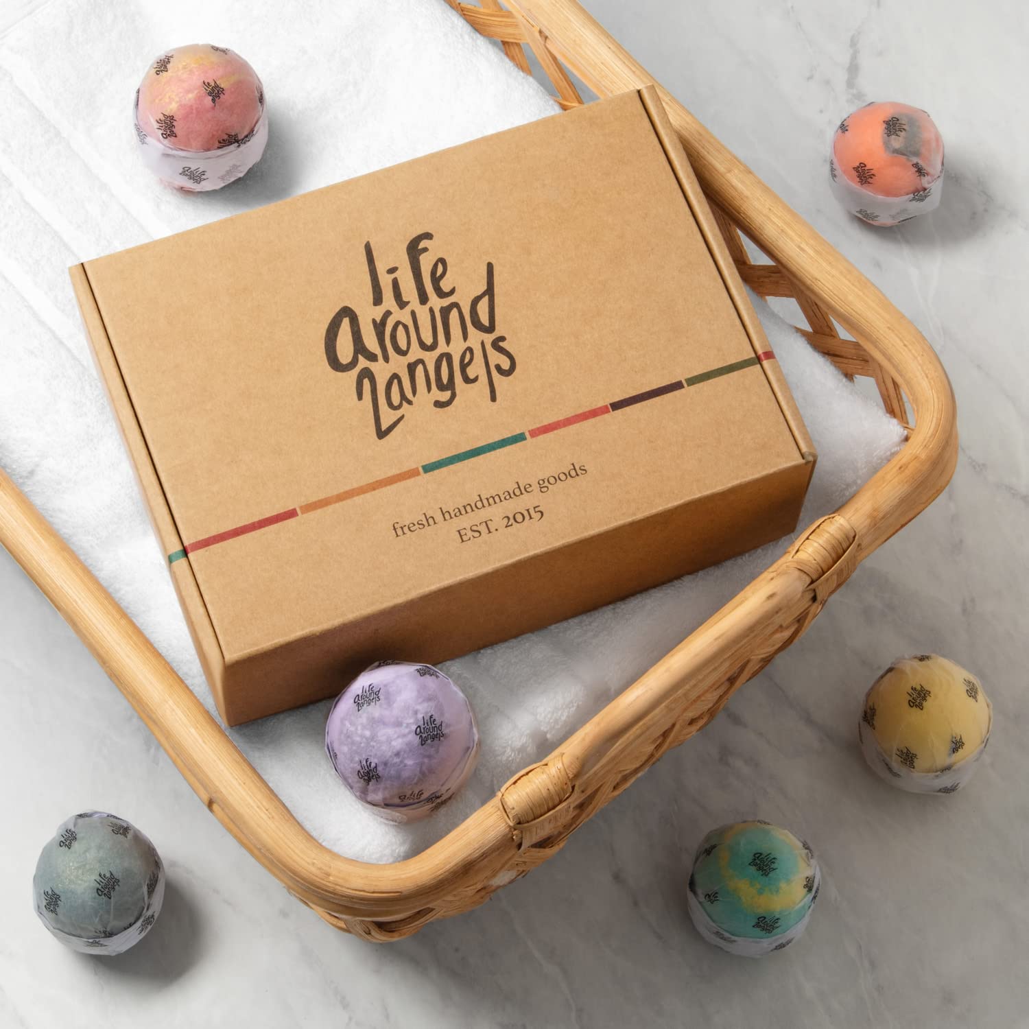 LifeAround2Angels Bath Bomb Gift Set 12 Pack – Made in USA, Shea & Cocoa Butter