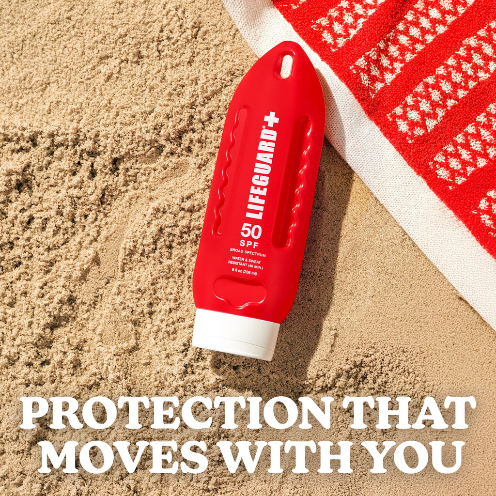 LIFEGUARD SPF 50 Sunscreen Lotion – Broad Spectrum Face & Body, No White Cast, Hydrating Finish, Reef Safe, 8 oz