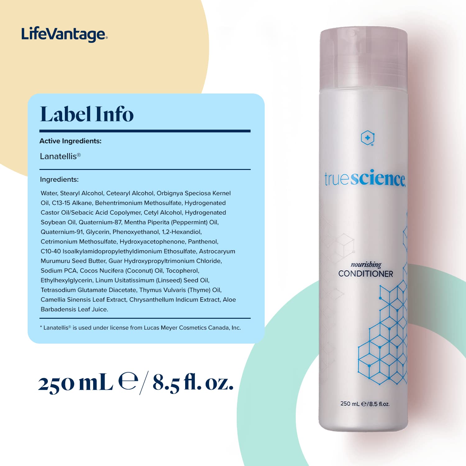 LifeVantage TrueScience Nourishing Hair Conditioner – 250ml, Nrf2 Formula with Green Tea & Coconut Oil