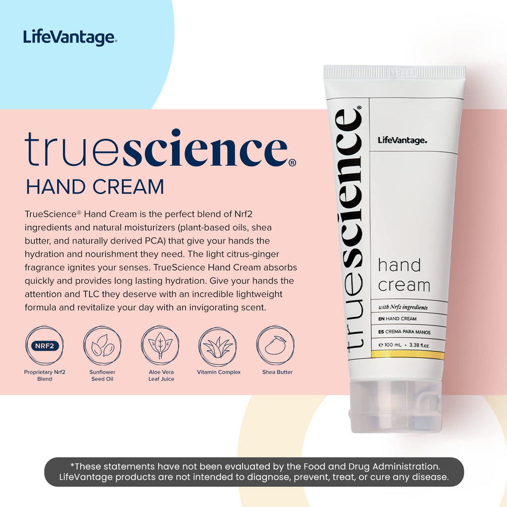 LifeVantage TrueScience Hand Cream 100ml – Nourishing Hydration with Nrf2 Actives