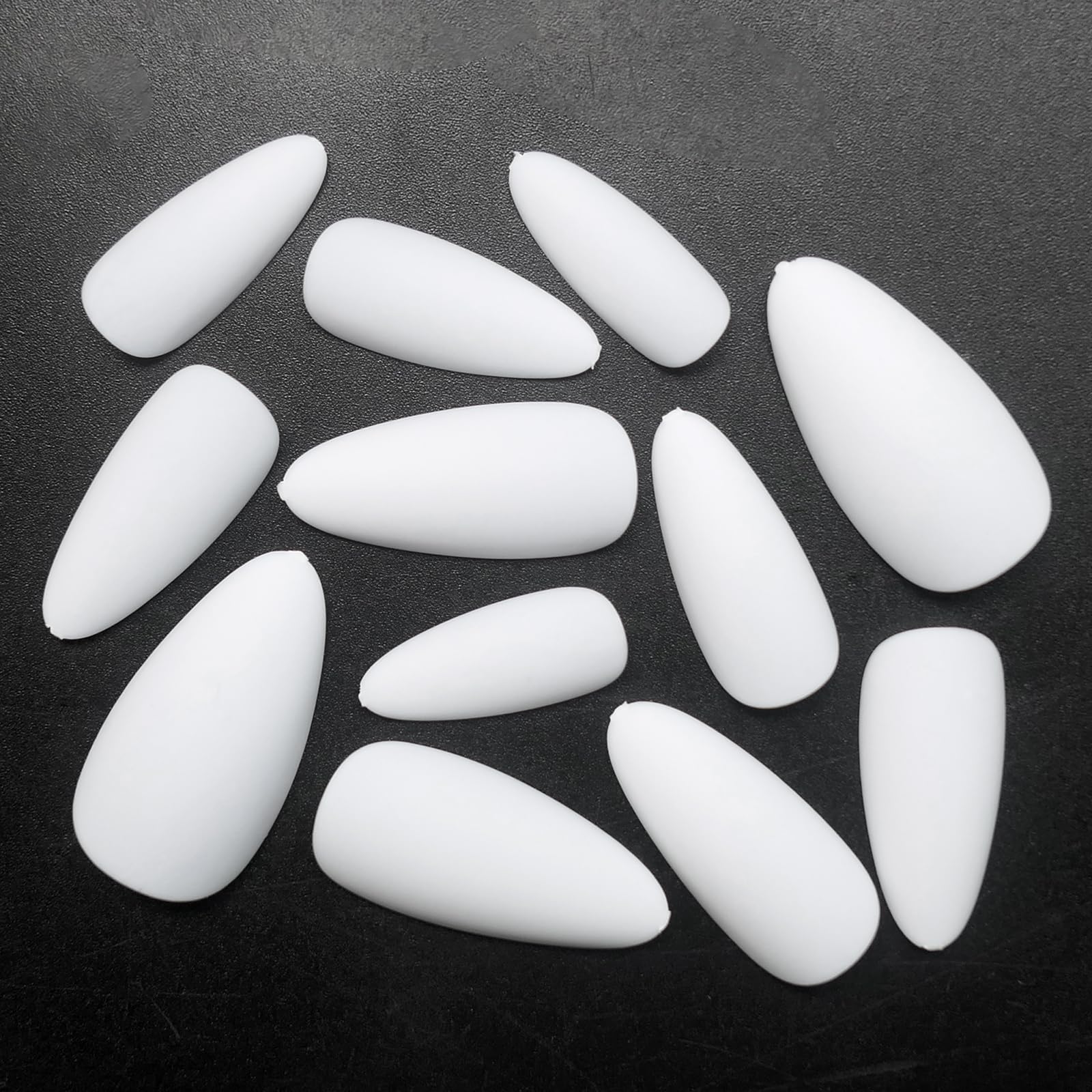 Lifextol 240-Piece Almond Press-On Nails – Medium Length, Matte White, DIY Nail Kit
