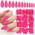 Lifextol 240pc Almond Press-On Nails – Hot Pink Matte, Medium Length