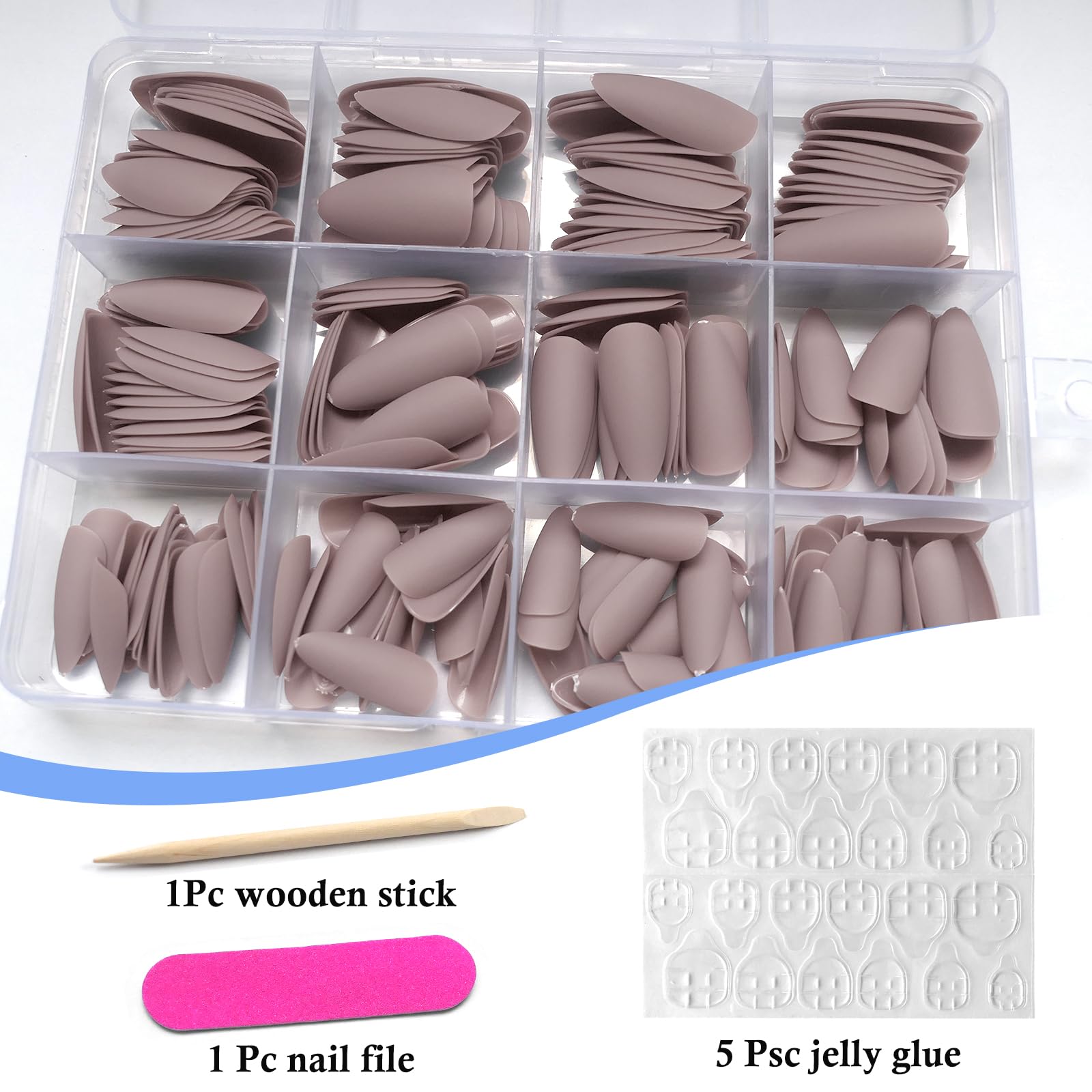 Lifextol 240PC Almond Press on Nails Medium Legnth Fake Nails Matte Almond Nails Press on Nail Short Stiletto False Nail Tips Colored Artificial Fingernail & Nail Glue Ahdesive Tabs for Women Girls
