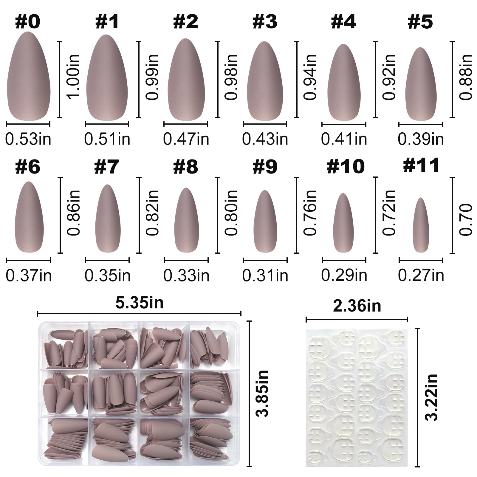 Lifextol 240PC Almond Press on Nails Medium Legnth Fake Nails Matte Almond Nails Press on Nail Short Stiletto False Nail Tips Colored Artificial Fingernail & Nail Glue Ahdesive Tabs for Women Girls