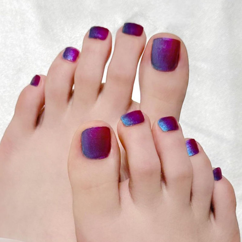 LIFOOST Semi Cured Gel Nail Strips – 34 Pc Toe Pedicure Wraps, Glitter Design, DIY Home