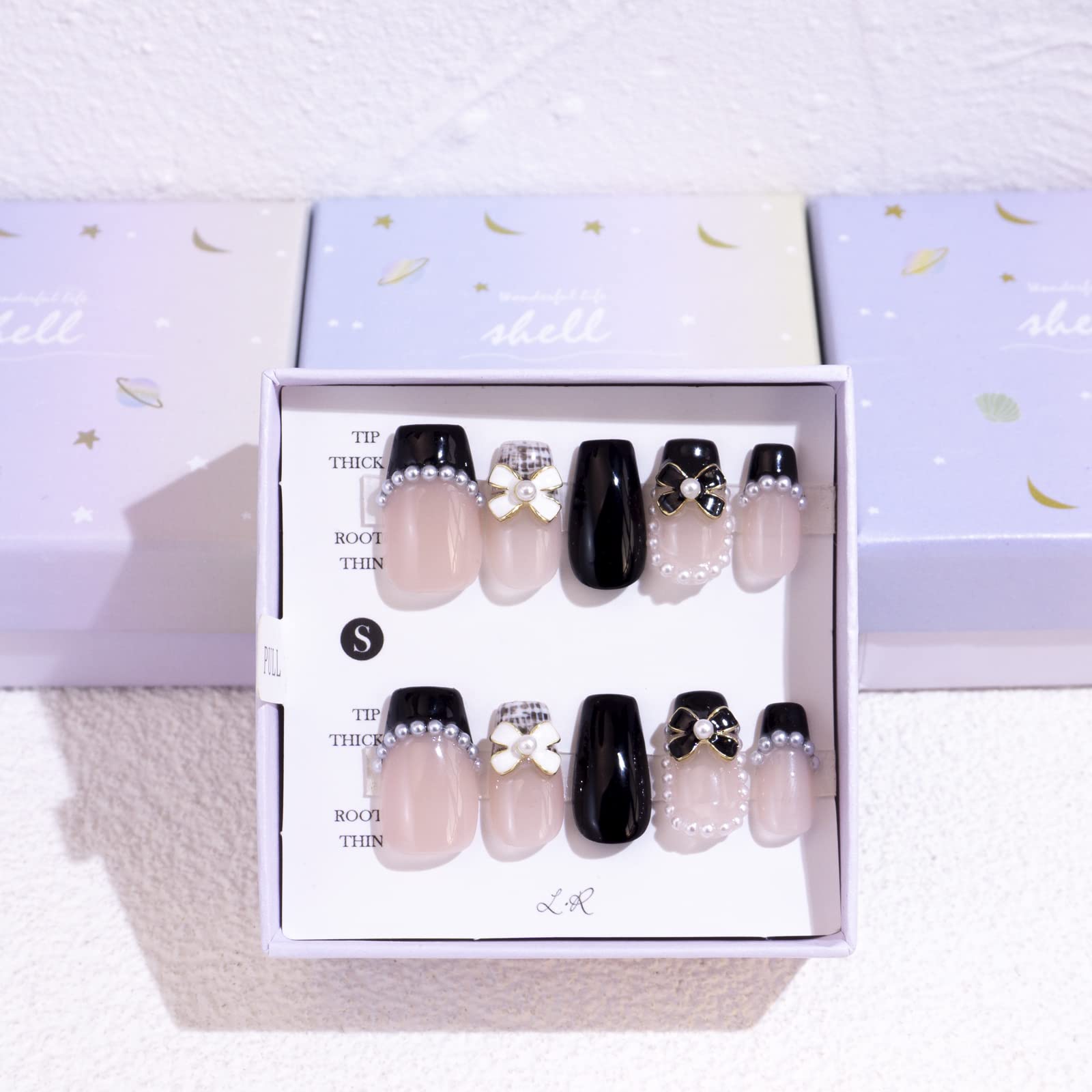 Light Rain: Small Size Hand-made Press-on Nails – 3D Gel UV Finish
