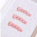 Light Rain Medium Size Hand-made Press-On Nails – 3D Gel UV Finish by Professional Manicurist