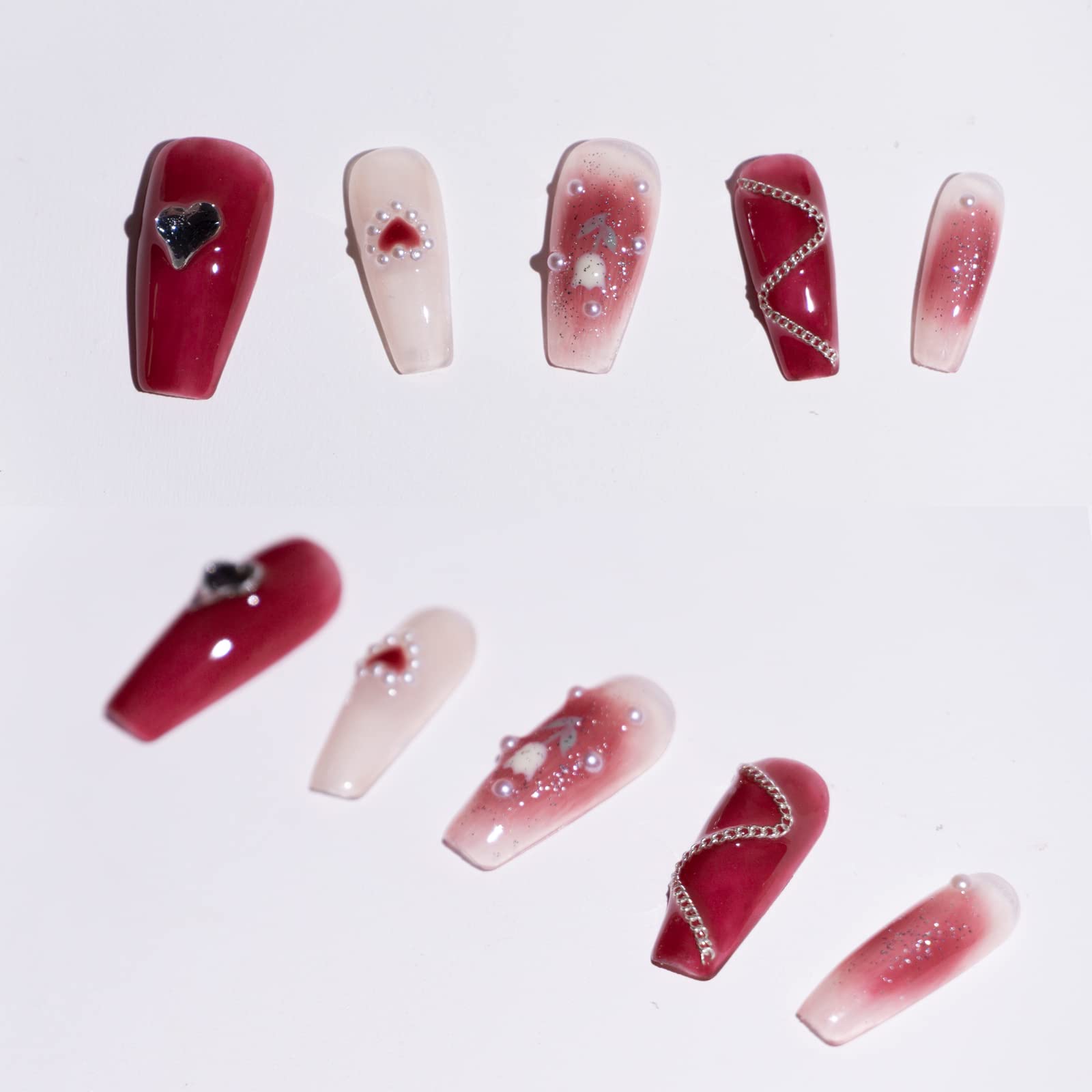 Light Rain Medium Hand-Made Press-On Nails – 3D Gel UV Finish by Pro Manicurist