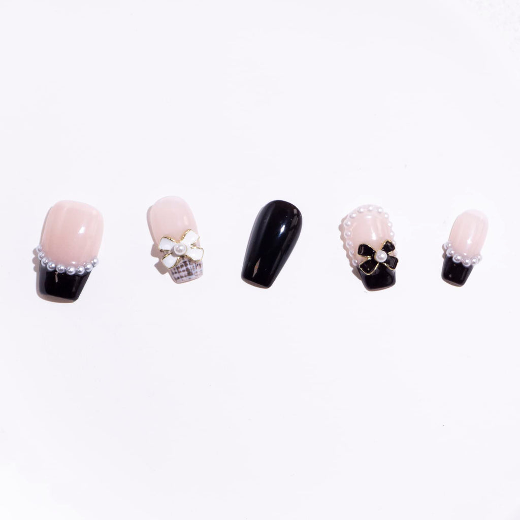 Light Rain: Small Size Hand-made Press-on Nails – 3D Gel UV Finish