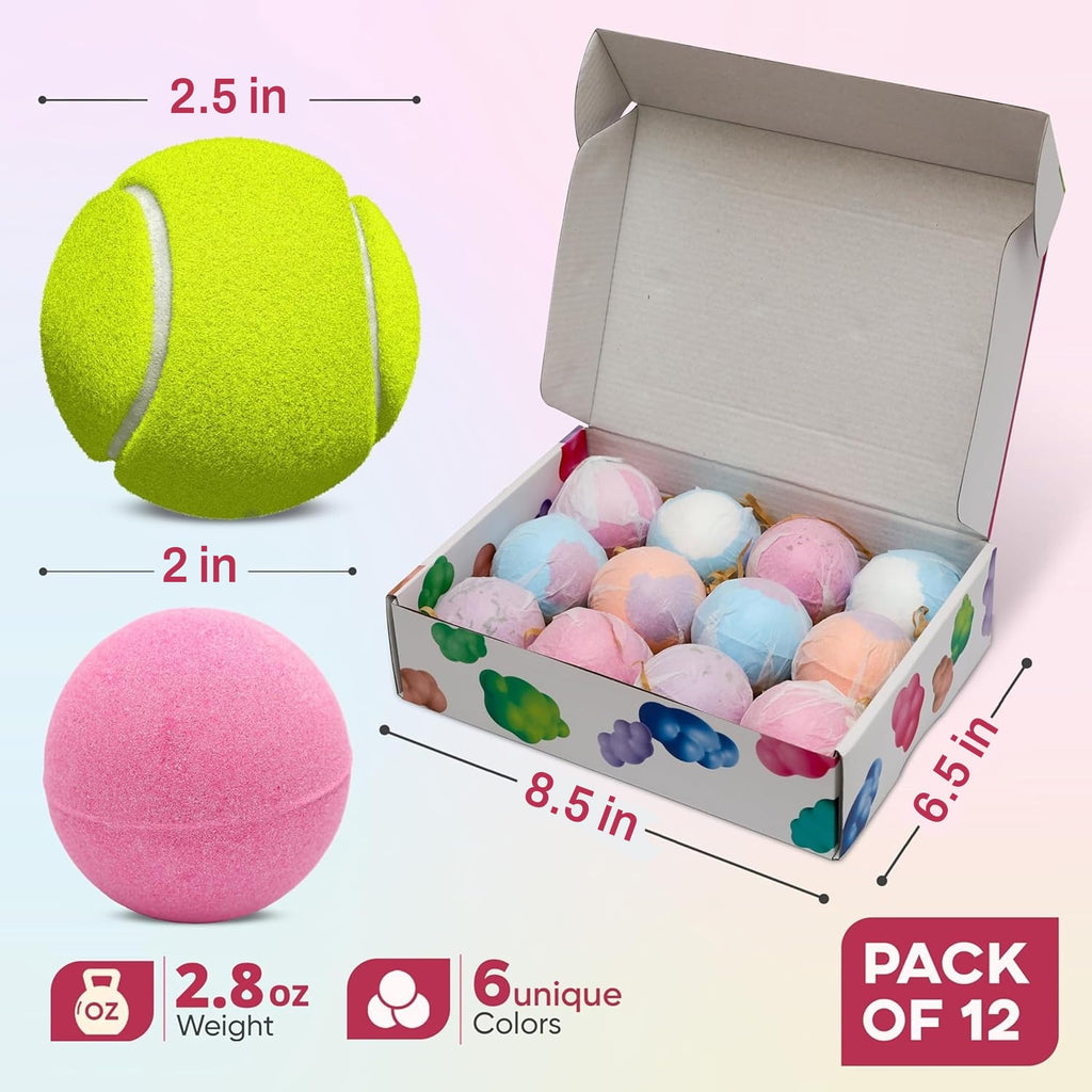 LIKEVOW 12 Pcs Organic Bath Bombs – Colorful Spa Gift Set with Shea Butter & Essential Oils