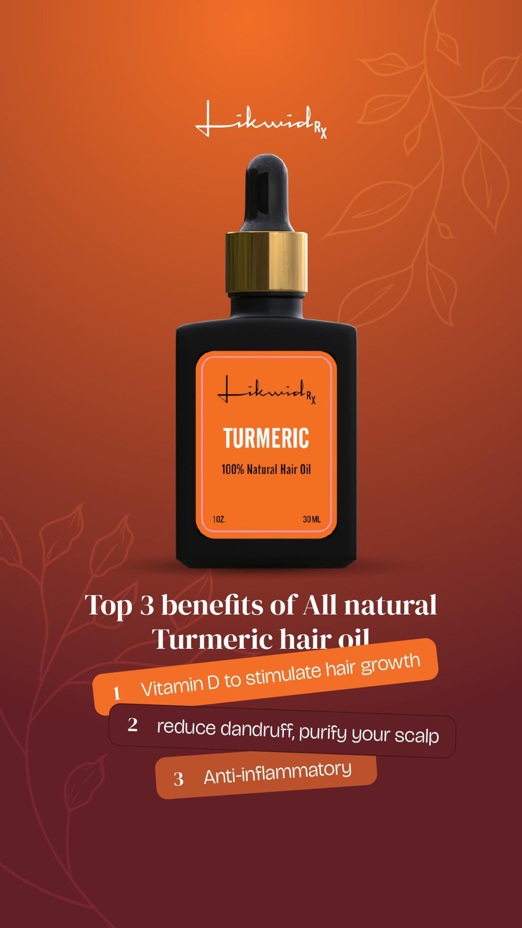 Likwid Rx Turmeric Natural Hair Oil – All-Natural Hair Growth Support & Scalp Care