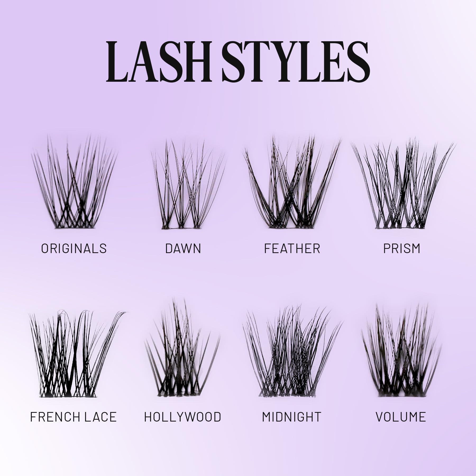 Lilac St Originals: Natural Faux Eyelash Clusters (10-12-14mm) – Lightweight, Lifelike DIY Lashes