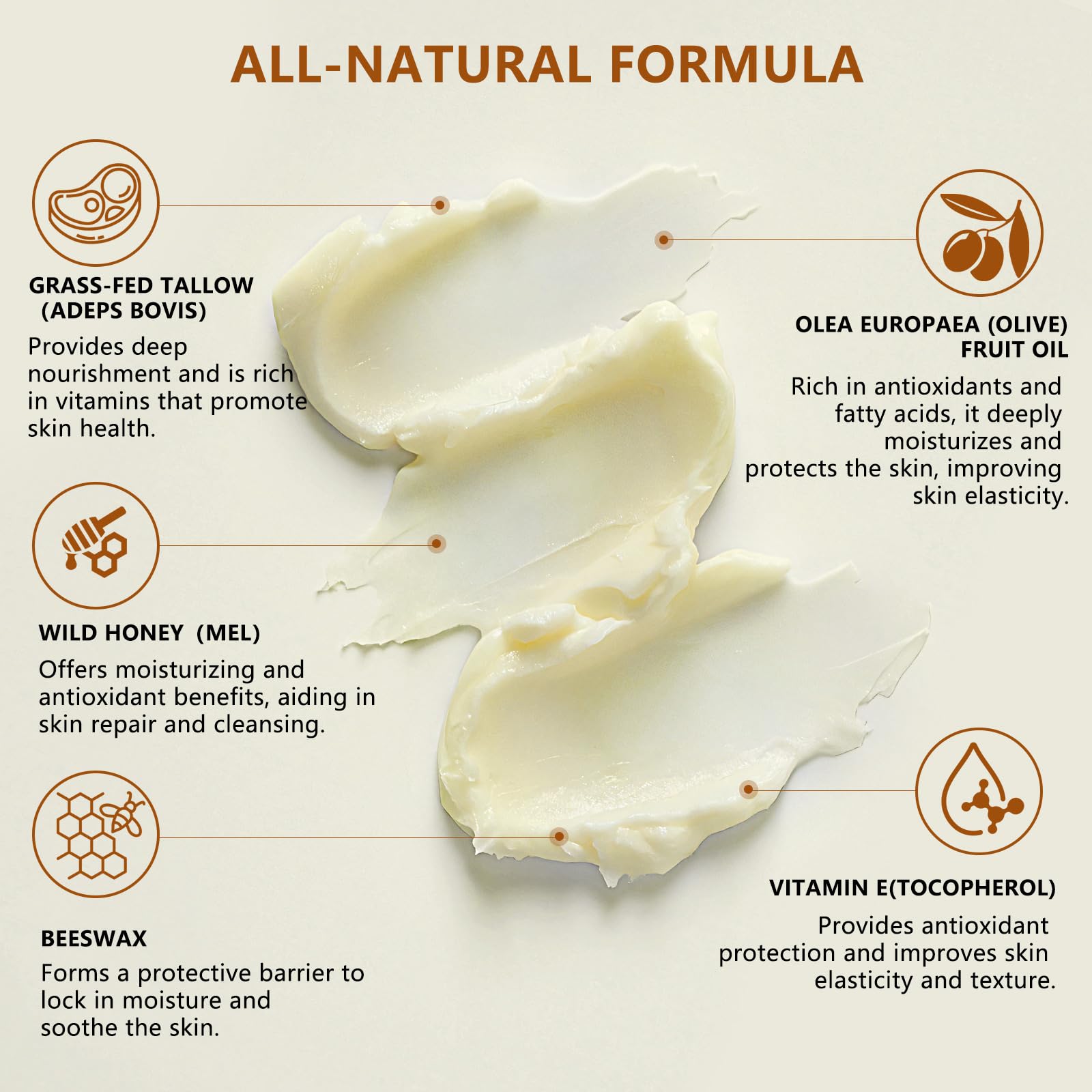 Lilei Beauty Beef Tallow Balm – Grass-Fed Skin Moisturizer with Honey & Olive Oil