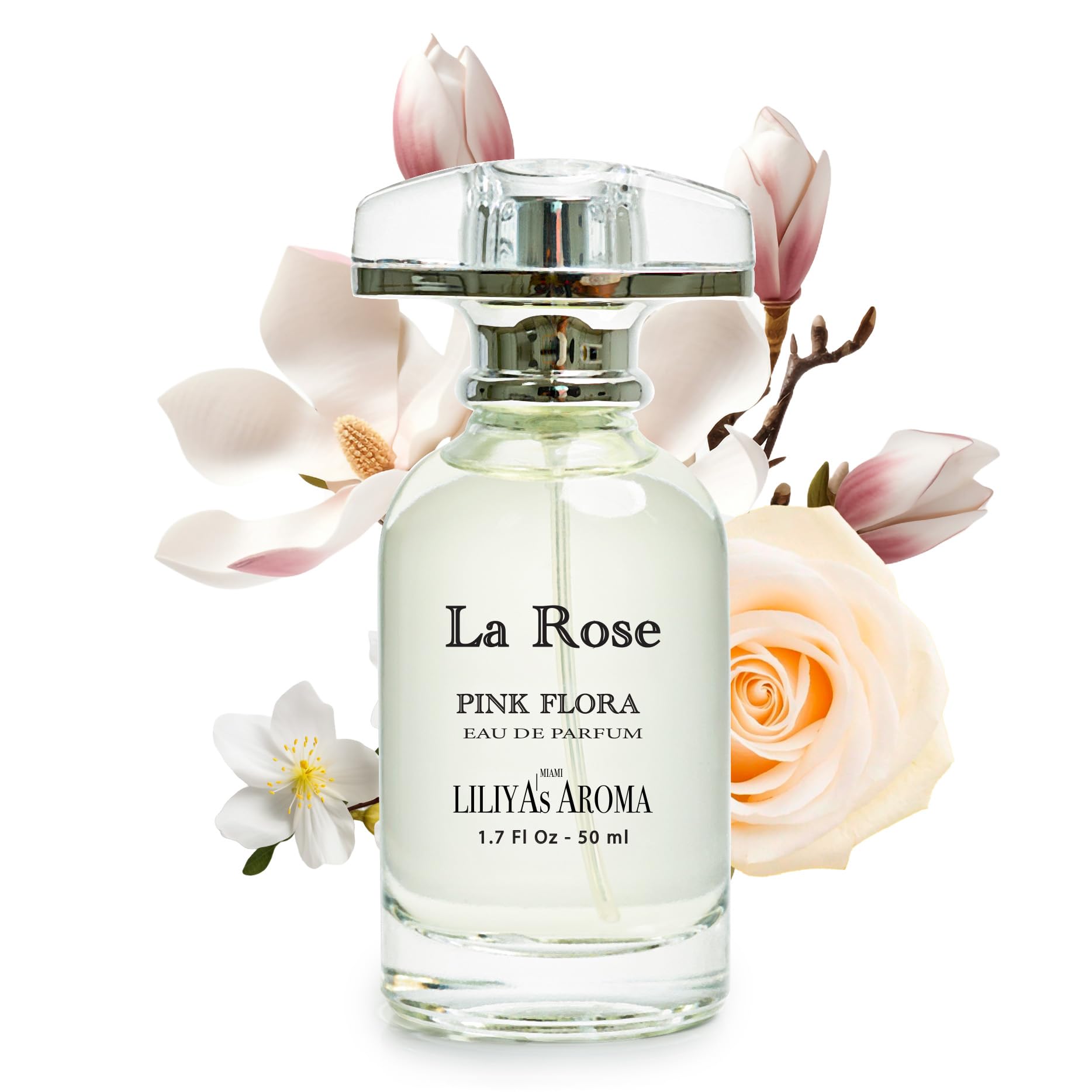 Liliya's Aroma La Rose Eau de Parfum for Women – Magnolia & Rose – 1.7 fl oz