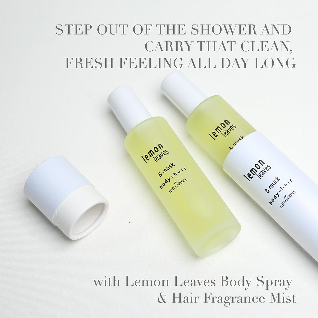 Liliya's Aroma Lemon Leaves After-Shower Body Spray & Hair Mist – Vegan, Cruelty-Free Hydration 3.4 oz