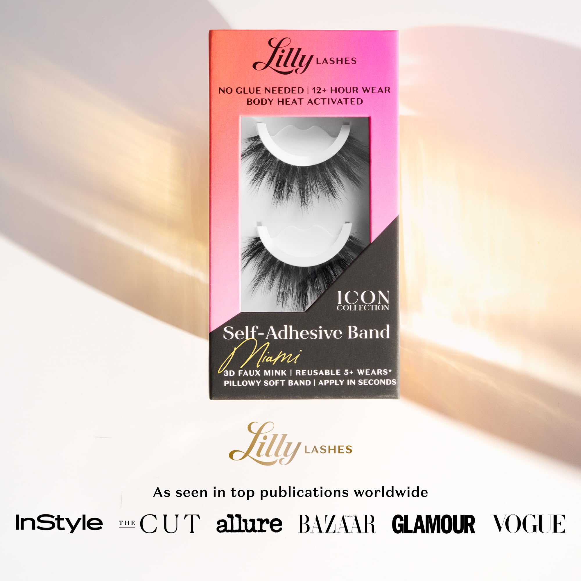 Lilly Lashes Self Adhesive Band 3D Faux Mink Eyelashes – Mykonos | No Glue Needed