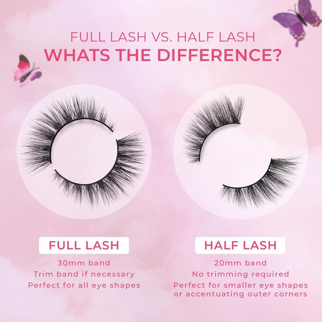 Lilly Lashes Butterfl'eyes Half Lashes – Natural Look, Easy Application, 13mm (Fantasy)