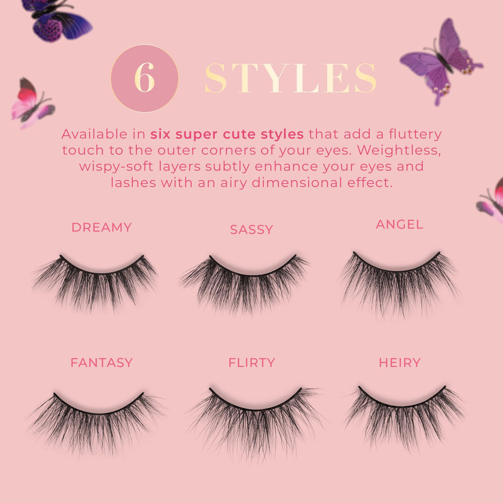 Lilly Lashes Butterfl'eyes Half Lashes – Natural Look, Easy Application, 13mm (Fantasy)