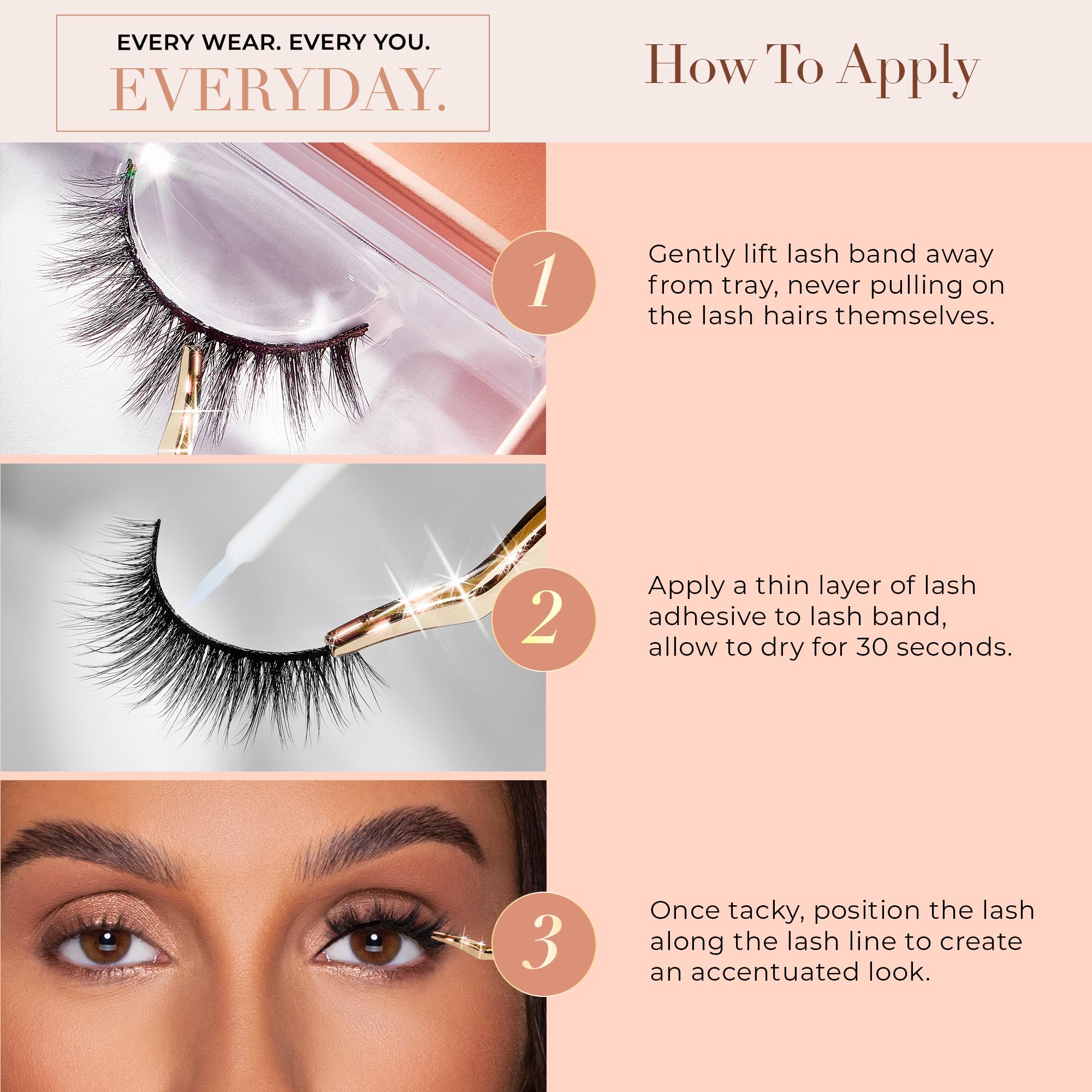 Lilly Lashes Everyday Bare it All Natural Lashes – Faux Mink 13mm, Reusable up to 20x