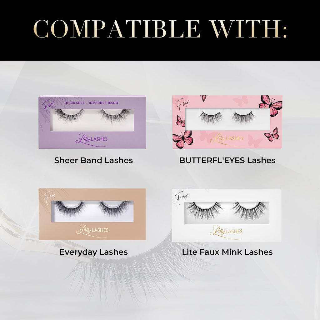 Lilly Lashes Clear Eyelash Glue - Brush-On, Latex-Free Adhesive for False & Natural Lashes