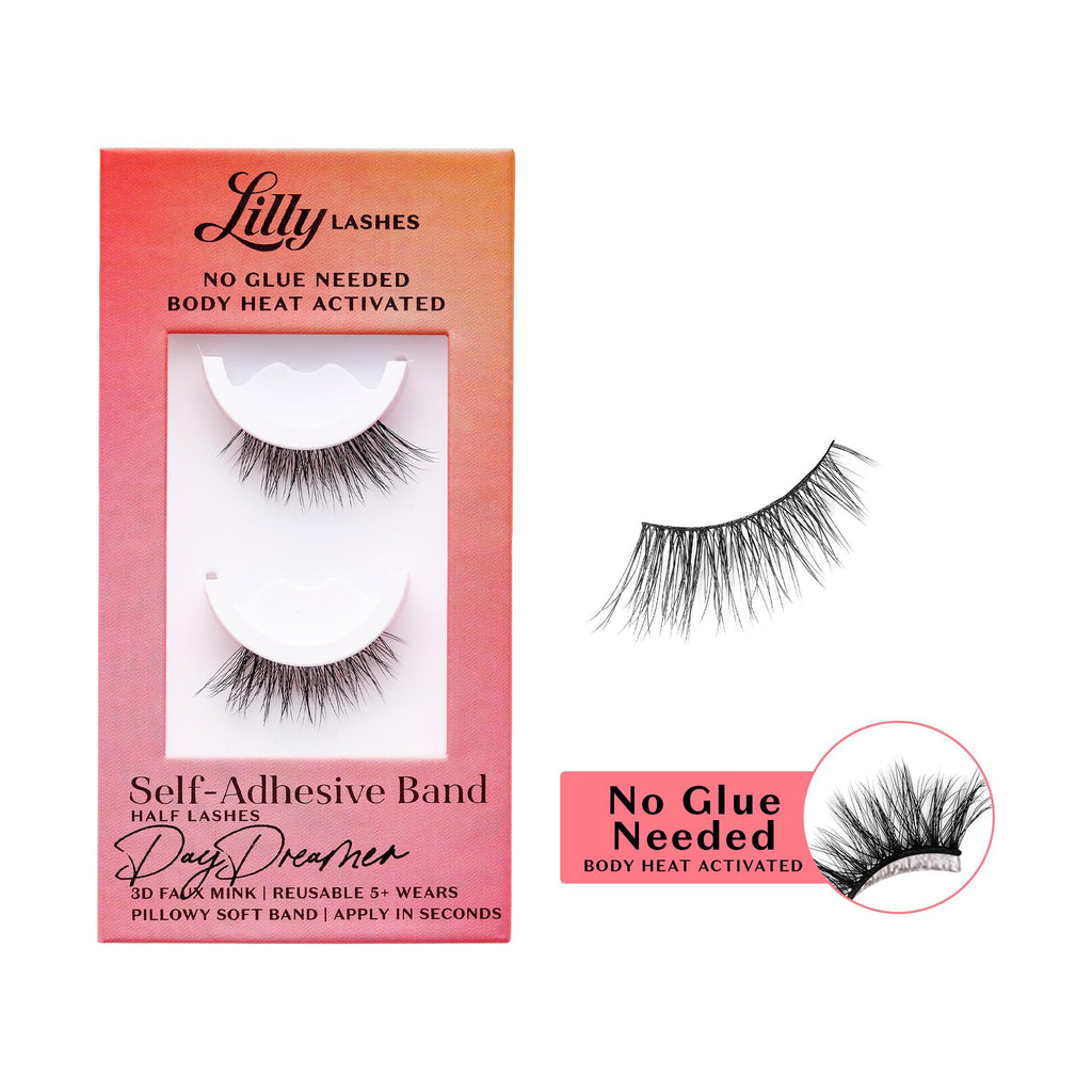 Lilly Lashes DayDreamer Self Adhesive Half Lashes – Glue-Free, Heat-Activated, Reusable