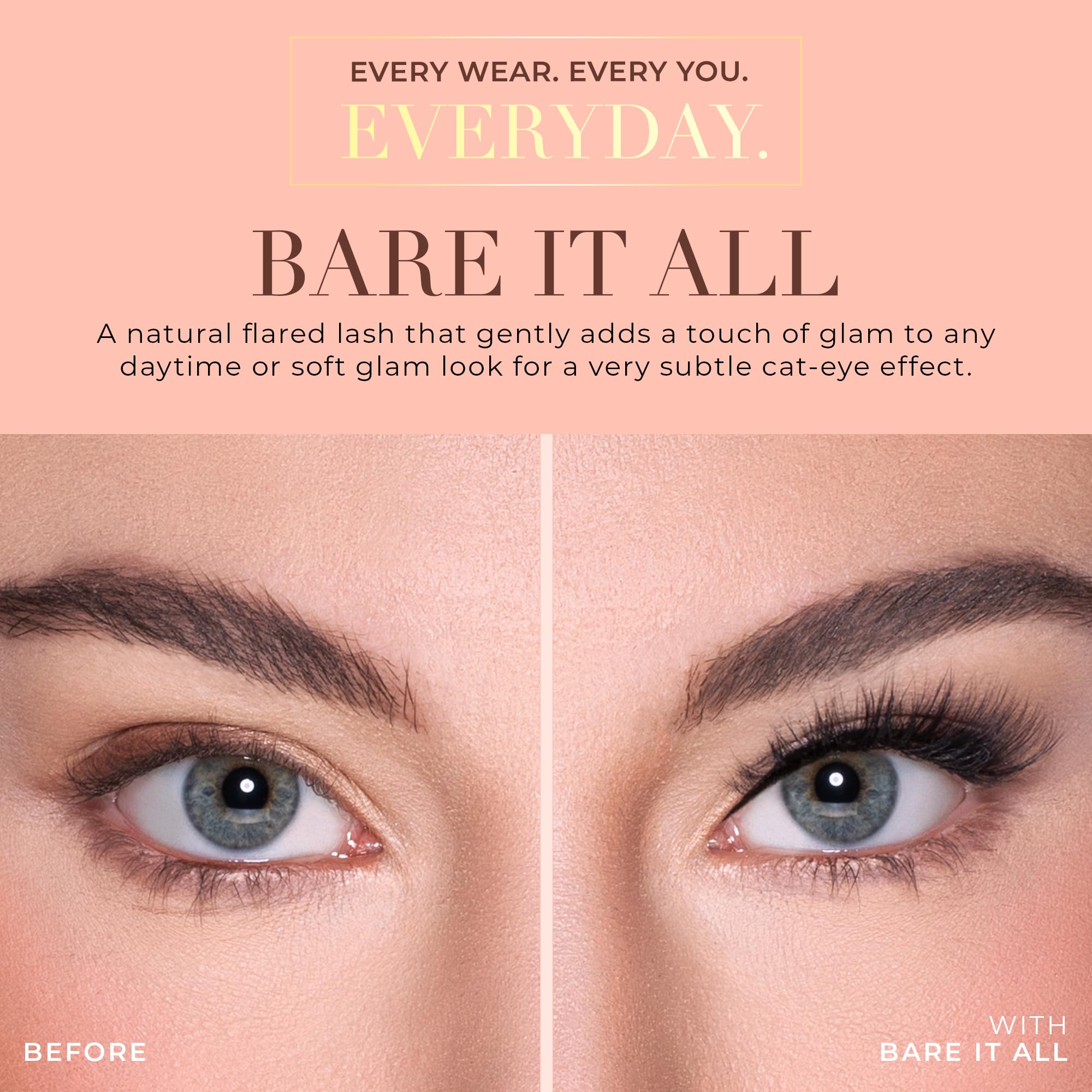 Lilly Lashes Everyday Bare it All Natural Lashes – Faux Mink 13mm, Reusable up to 20x