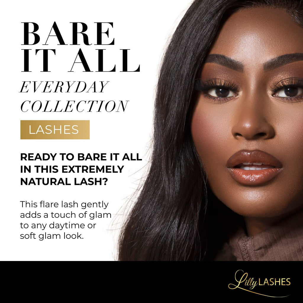 Lilly Lashes Everyday Bare it All Natural Lashes – Faux Mink 13mm, Reusable up to 20x