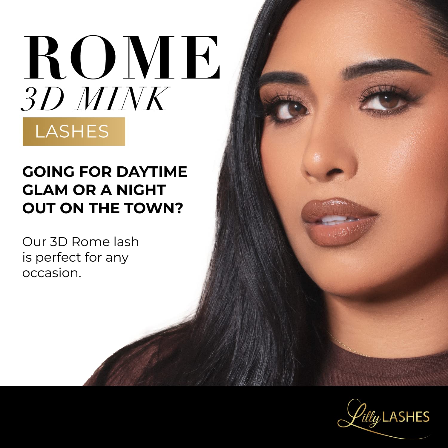 Lilly Lashes Rome 3D Mink Lashes – The Original Lilly Lash for Wispy, Natural Look | Reusable Up to 25x