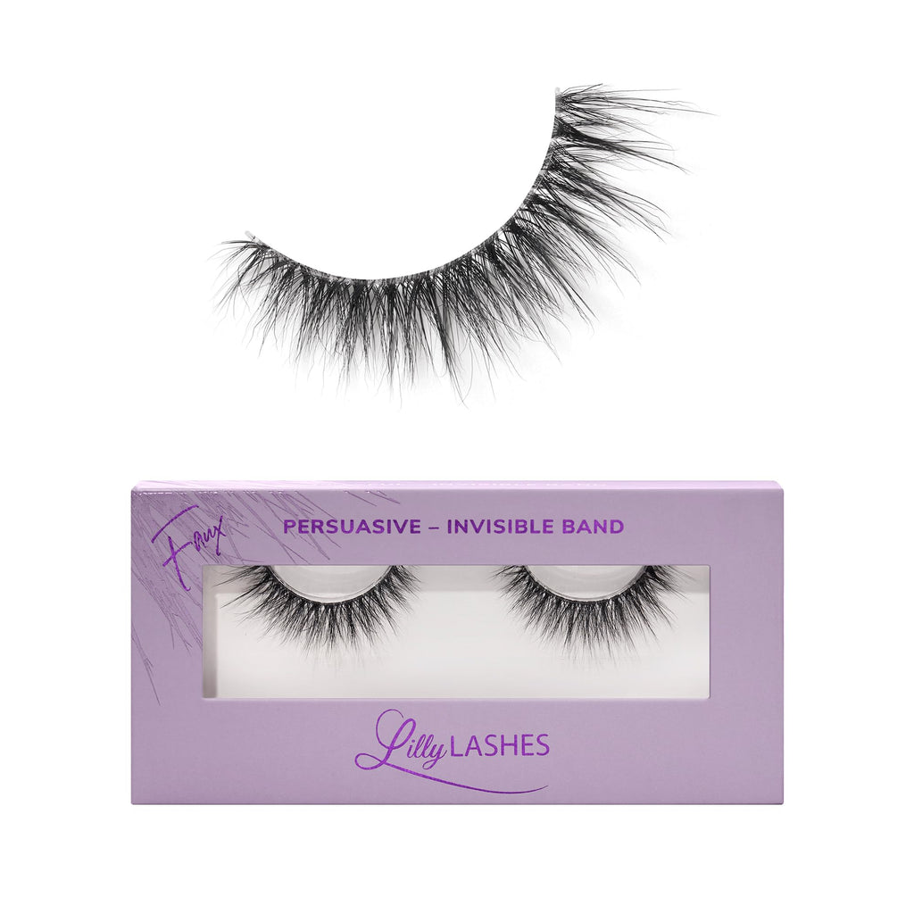 Lilly Lashes Sheer Band – Invisible Clear Band Lashes, 13.5mm, Natural Wispy Look, Reusable 20x
