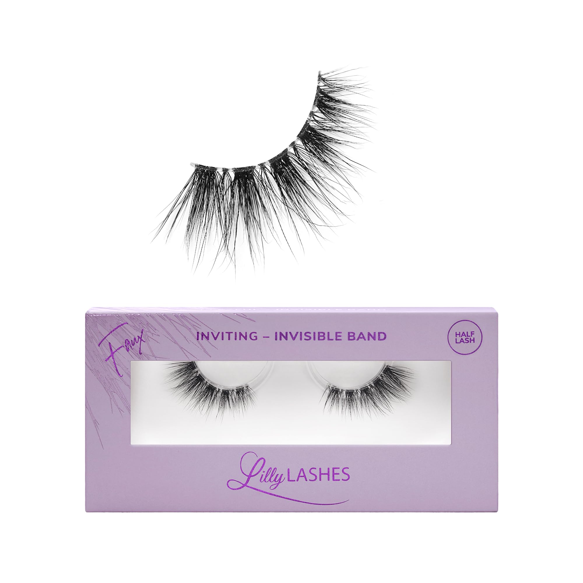 Lilly Lashes Sheer Mink Lashes with Clear Band - 15mm Inviting, Reusable Up to 20x
