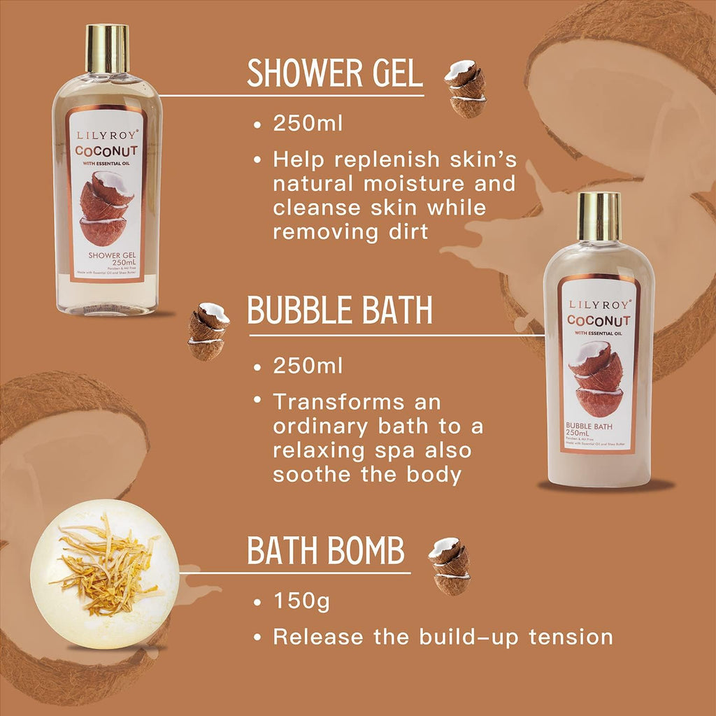 Valentine's Day Gifts for Him & Her - 8-Piece Luxury Bath & Body Gift Set by LILY ROY