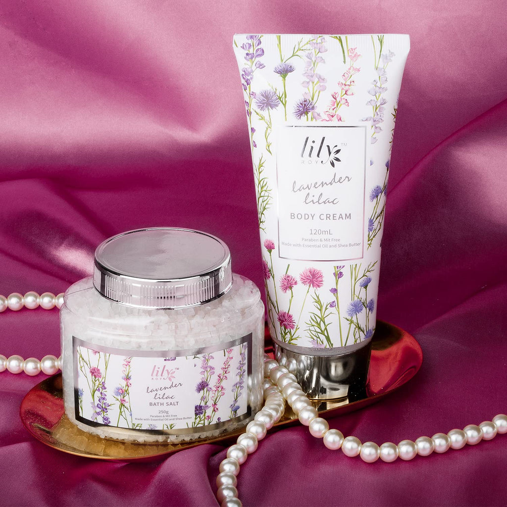 LILY ROY Valentines Day Gifts Basket Set – 15-Piece Bath & Body Gift Set for Women | Spa Gift Basket